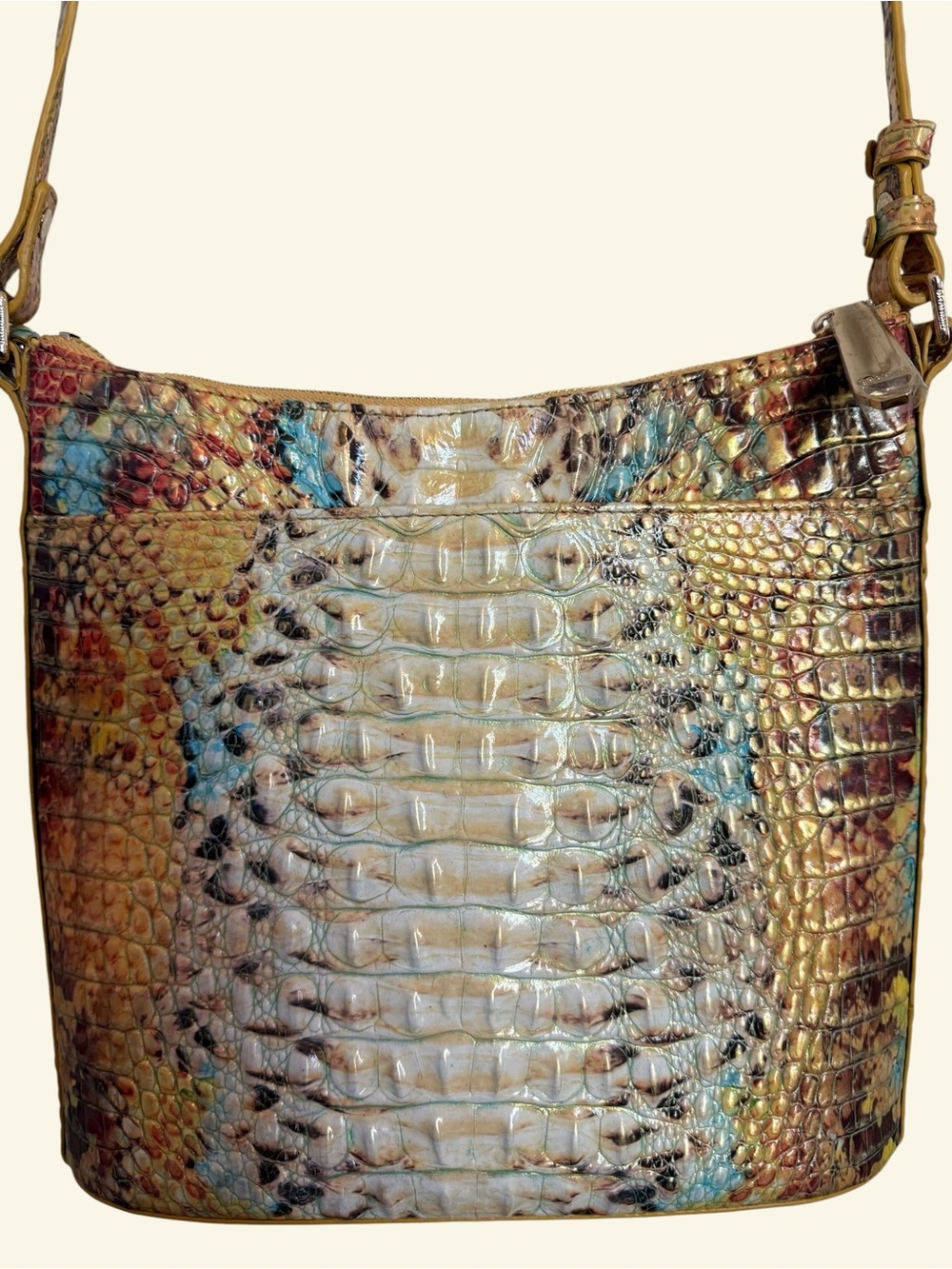 Brahmin Katie Leather Croc-Embossed Crossbody Bag - Picture 3 of 6